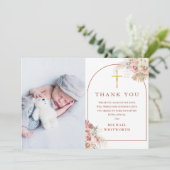 Carte De Remerciements Baptême Photo Pampas Arche en herbe (Debout devant)