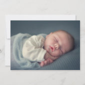 Carte De Remerciements Baptism Christening Foliage Dusty Blue Photo (Dos)