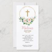 Carte De Remerciements Baptism Favor, fille Baptism Bookmark (Devant)