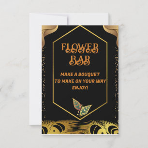Carte De Remerciements Bar à Fleurs   Panneau de Baby Shower de Mariage F