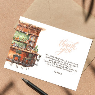 Carte De Remerciements Bar Adulte Anniversaire N'Importe Quel Âge