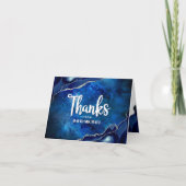 Carte De Remerciements Bar Mitzvah Moderne Blue Agate Aquarelle Script (Devant)