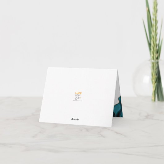 Carte De Remerciements Bar Mitzvah Moderne Turquoise Ombre Agate Script (Dos)