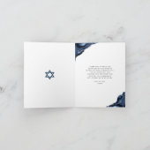 Carte De Remerciements Bar Mitzvah Photo Marine Blue Agate Modern Script (Intérieur)