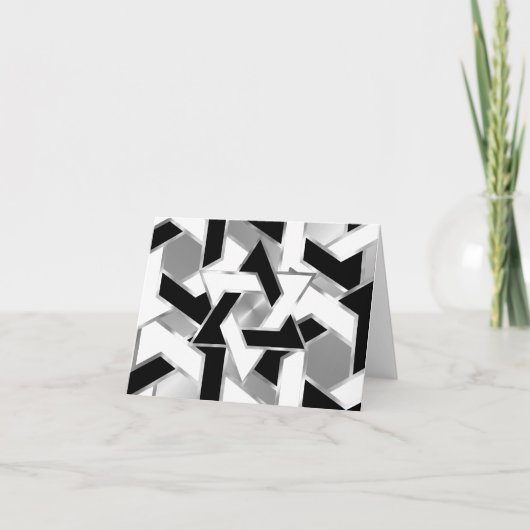 Carte De Remerciements Bar Mitzvah Silver Black White Star de David (Devant)