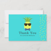 Carte De Remerciements Bar Mitzvah Turquoise et Citron Ananas (Devant)