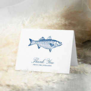 Carte De Remerciements Bar rayé Mariage Bleu marine