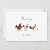 Carte De Remerciements Barne thème Mariage de poulet (Devant)