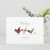 Carte De Remerciements Barne thème Mariage de poulet (Debout devant)