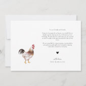 Carte De Remerciements Barne thème Mariage de poulet (Dos)