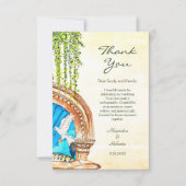 Carte De Remerciements Baroque Blue Arch Mariage Mexicain (Devant)