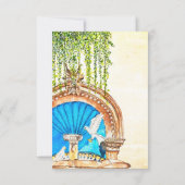 Carte De Remerciements Baroque Blue Arch Mariage Mexicain (Dos)