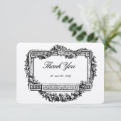 Carte De Remerciements Baroque Rococo Style cadre de bordure fleurie (Debout devant)