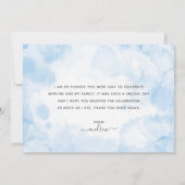 Carte De Remerciements Barre d'aquarelle bleu Mitzvah (Dos)