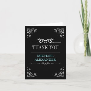 Carte De Remerciements Barre de typographie vintage/Merci Bat mitzvah