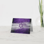 Carte De Remerciements Barre Mitzvah Moderne Aquarelle violet Silver (Dos)