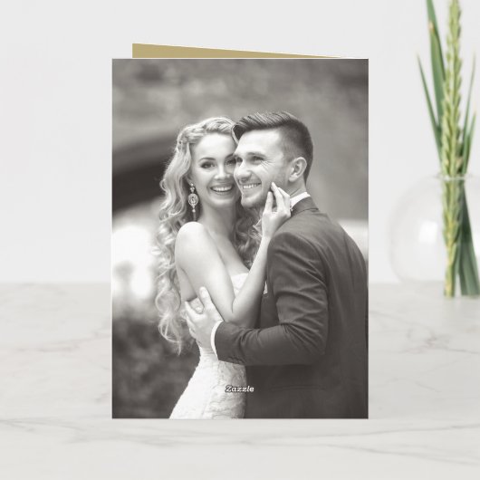 Carte De Remerciements Bars classiques Double Monogramme Mariage photo mo (Dos)