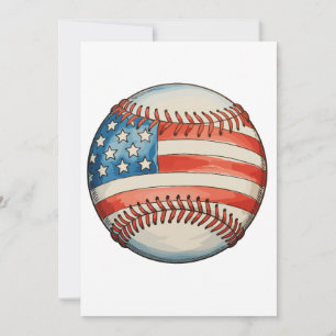 Carte De Remerciements Base-ball américain Drapeau américain 250e anniver