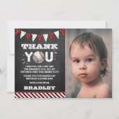 Carte De Remerciements Baseball à tout âge Photo anniversaire (Devant)