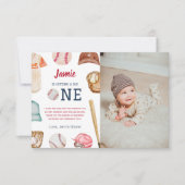 Carte De Remerciements Baseball Big One Boy 1er Anniversaire (Devant)