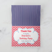 Carte De Remerciements Baseball Cute Blonde Boy Anniversaire (Intérieur)