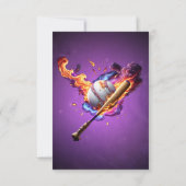 Carte De Remerciements Baseball en feu. (Dos)