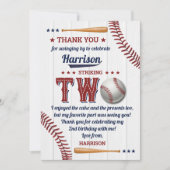 Carte De Remerciements Baseball garçons 2e anniversaire (Devant)