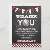 Carte De Remerciements Baseball N'Importe Quel Âge Anniversaire (Devant)