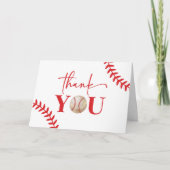 Carte De Remerciements Baseball Oh Boy Red Blue Baby shower blanc (Devant)