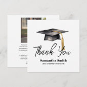 Carte De Remerciements Basic Graduation Party Flat Thank You Card (Devant / Derrière)