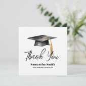 Carte De Remerciements Basic Graduation Party Flat Thank You Card (Debout devant)