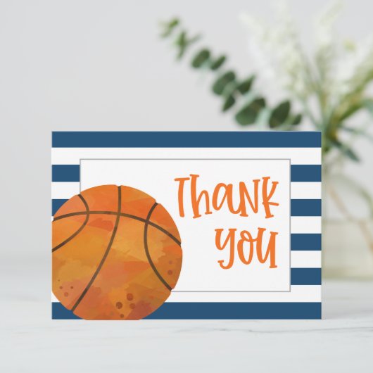 Carte De Remerciements Basket-ball plat (Debout devant)