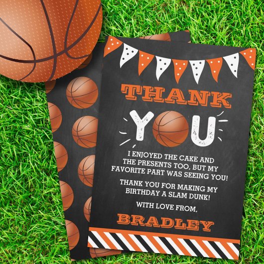Carte De Remerciements Basket-ball, quel que soit l'âge anniversaire