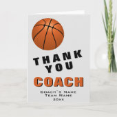Carte De Remerciements Basketball Thank you Coach Card (Devant)
