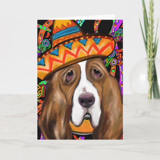 CARTE DE REMERCIEMENTS BASSET HOUND (Devant)
