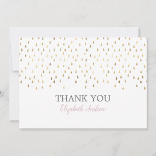 Carte De Remerciements Bat mitzvah Elegant Pink & Gold Raindrops