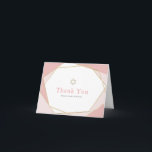 Carte De Remerciements Bat mitzvah géométrique rose et or<br><div class="desc">Cette carte de remerciements Bat mitzvah moderne et chic est ornée d'un arrière - plan blanc aux cadres géométriques en faux or rose. Personnalisez-le selon vos besoins. Vous pouvez trouver des produits correspondants dans mon magasin.</div>