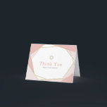 Carte De Remerciements Bat mitzvah géométrique rose et or<br><div class="desc">Cette carte de remerciements Bat mitzvah moderne et chic est ornée d'un arrière - plan blanc aux cadres géométriques en faux or rose. Personnalisez-le selon vos besoins. Vous pouvez trouver des produits correspondants dans mon magasin.</div>