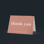 Carte De Remerciements Bat mitzvah personnalisé Gras Terracotta moderne<br><div class="desc">Typographie moderne et audacieuse personnalisée Carte de remerciements Bat mitzvah rose en terre cuite</div>