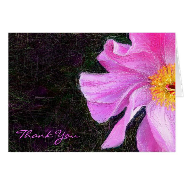 Carte de remerciements Bat mitzvah PINK PEONY (Devant Horizontal)