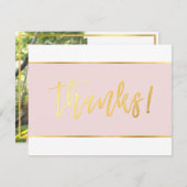 Carte De Remerciements BAT MITZVAH REMERCIEMENT rose gold moderne (Devant / Derrière)