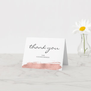 Carte de remerciements Bat mitzvah rose Gold Brush