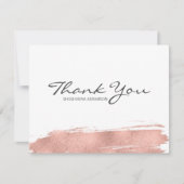 Carte de remerciements Bat mitzvah rose Gold Brush (Devant)