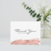Carte de remerciements Bat mitzvah rose Gold Brush (Debout devant)