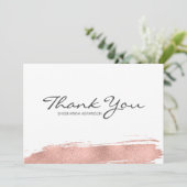 Carte de remerciements Bat mitzvah rose Gold Brush (Debout devant)