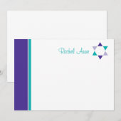 Carte de remerciements Bat mitzvah Star moderne (Devant / Derrière)