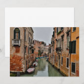 Carte De Remerciements Bâtiment le long des canaux de Venise (Devant / Derrière)