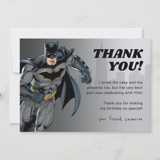 Carte De Remerciements Batman | Tableau noir Joyeux Anniversaire (Devant)