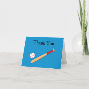 Carte De Remerciements Batte de baseball avec balle Personnaliser