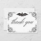 Carte De Remerciements Batte victorienne jusqu'à la mort Mariage noir bla (Devant)